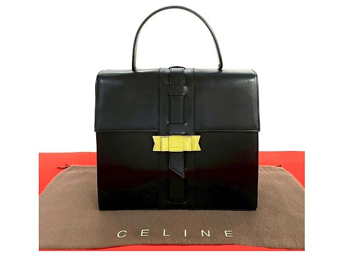 Céline Bolsa de couro de bezerro Celine Preto