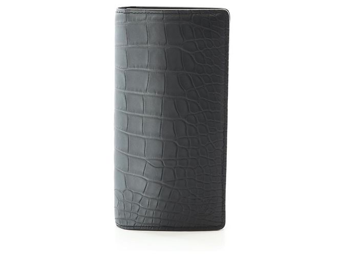 Cartera Brazza de Cocodrilo Louis Vuitton Negro Gris