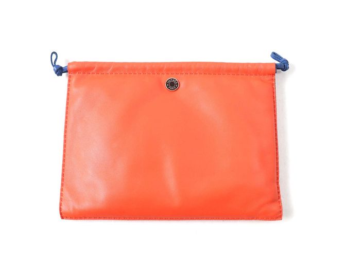 Hermès Hermes Anjou Miro Swift Cosmetics Pouch Blue Orange