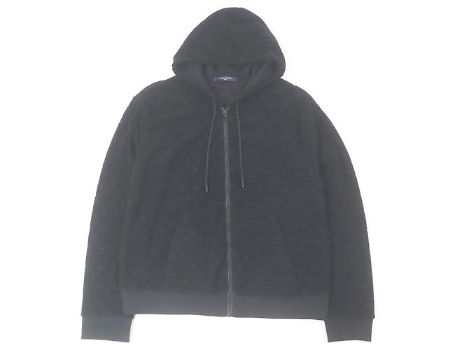 Monogram Baumwoll-Nylon Hoodie 1ABJ63 von Louis Vuitton Schwarz