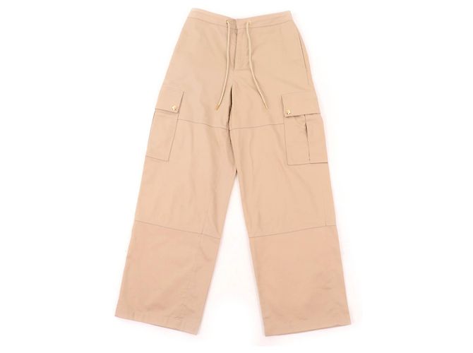 Céline Pantalones de cintura alta Celine Triomphe Beige
