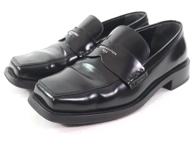 Lederloafers mit quadrater Zehenform von Louis Vuitton Schwarz