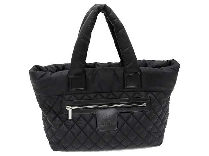 Bolsa tote de nylon e couro de bezerro Coco Cocoon da Chanel Preto Bordeaux