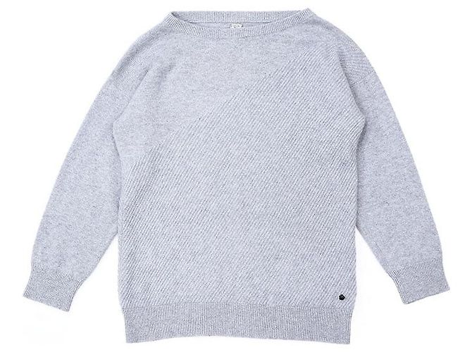 Pull en cachemire 100% avec charm H d'Hermès Gris