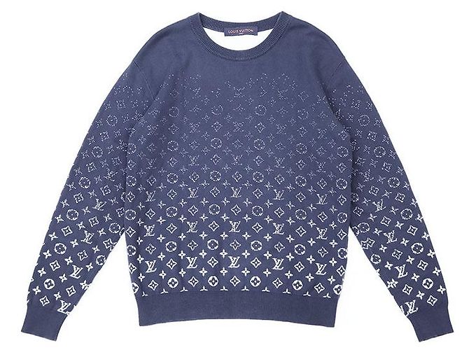 Tejido de algodón Monogram Louis Vuitton Azul Azul marino