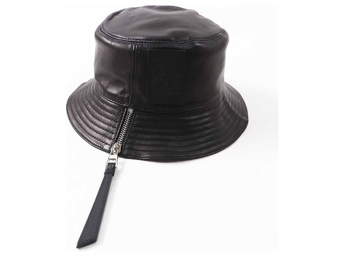 Loewe Anagram Lamb leather hat Black