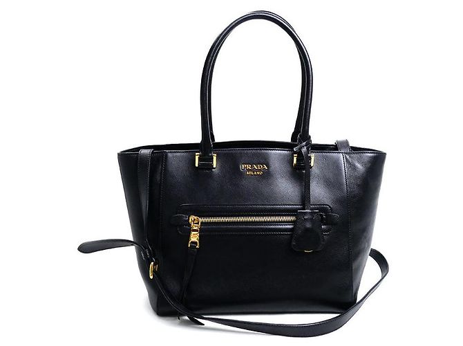 Prada Calf 2way Handbag Black