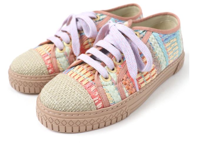 Baskets en cuir tweed COCO Mark de Chanel Multicolore