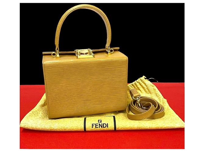 Bolsa 2way de couro Fendi Bege