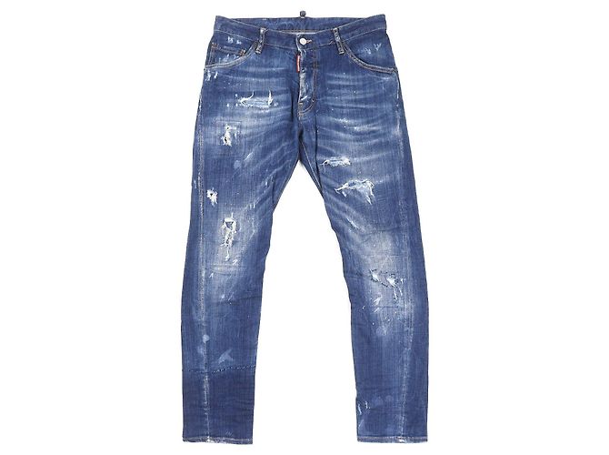Autre Marque Pantalones de mezclilla de algodón DSQUARED2 CLASSIC KENNY TWIST Azul