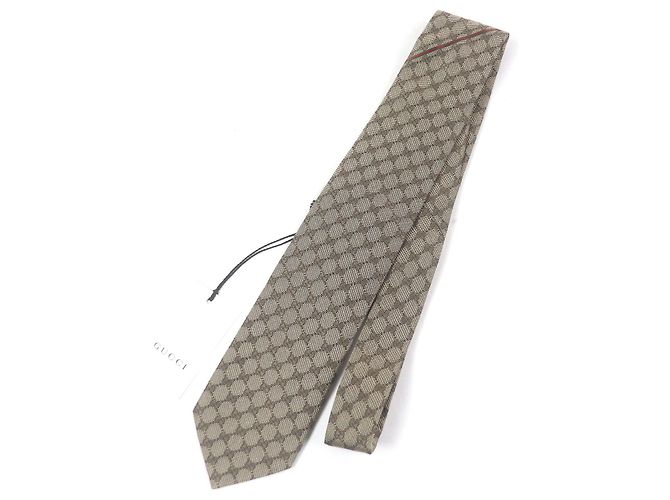 Corbata de seda con logo GG de Gucci Beige