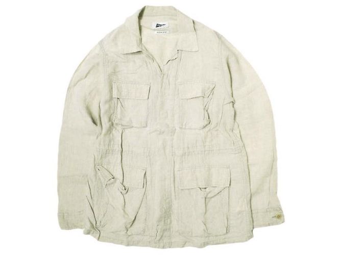 Autre Marque Pilgrim Surf+Supply Olivia Relaxed Linen Army Jacket Beige