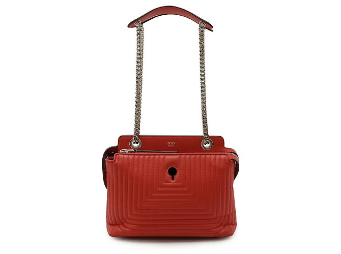 Fendi Dotcom Click Leder 2-in-1 Schultertasche Rot