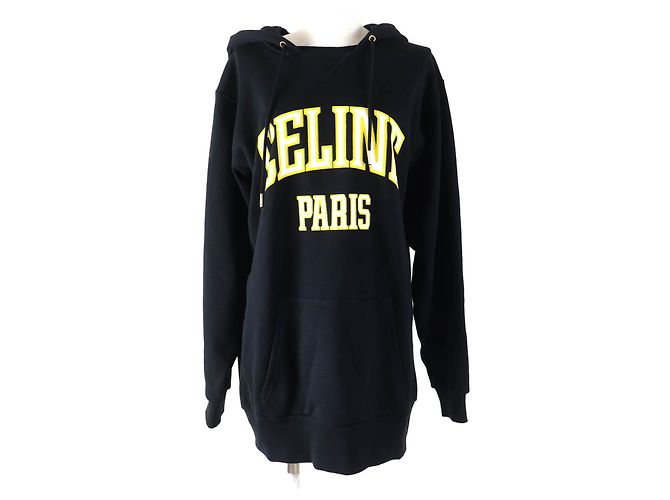 Céline Celine 24 Sudadera de algodón de acero inoxidable 2Y70F6700Q Negro
