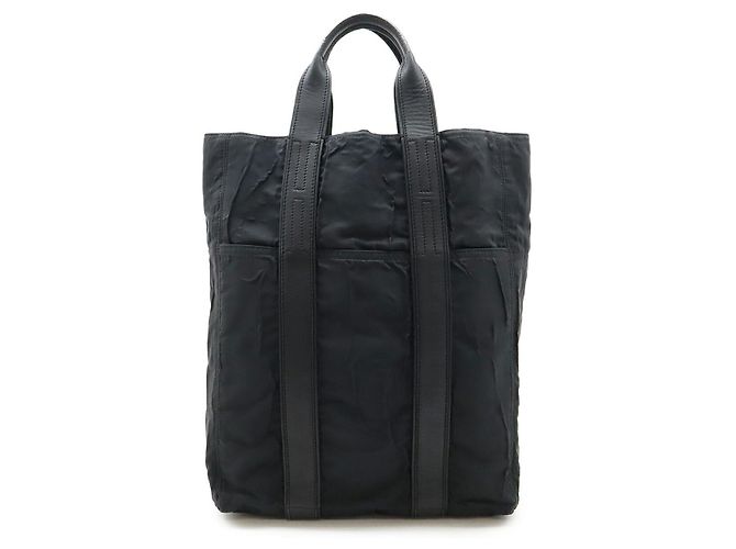 Bolsa tote Acapulco MM de nylon e couro da Hermès Preto