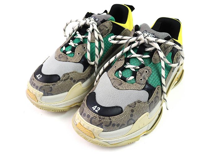 Sneakers Gucci×Balenciaga The Hacker Project Beige Verde Giallo