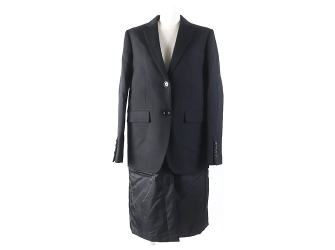 Casaco longo de seda e lã virgem Burberry Preto