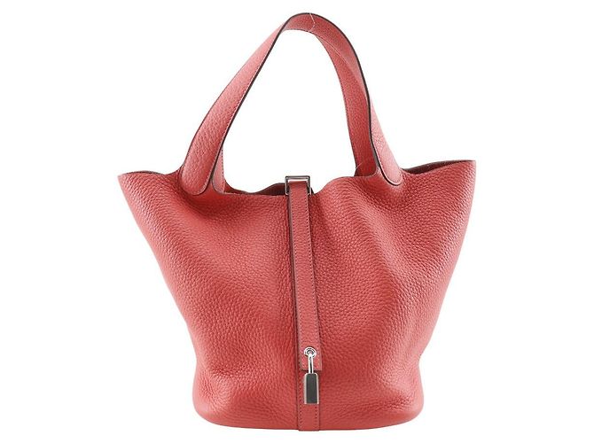 Hermès Picotin Lock 22 MM Clemence Handtasche Rot