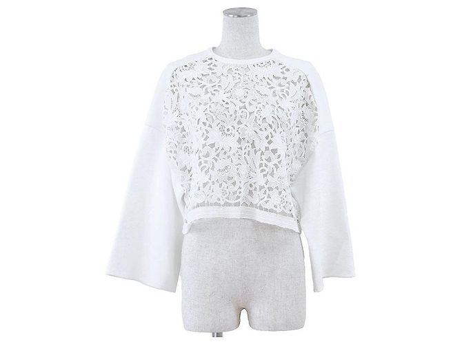 Top in cotone con lacci Valentino Trainer Bianco