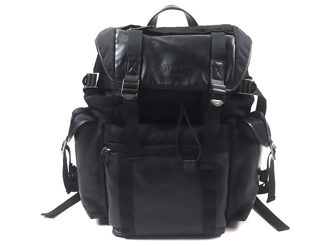 Tod's Tod’s Backpack Fabric and Leather Backpack Black