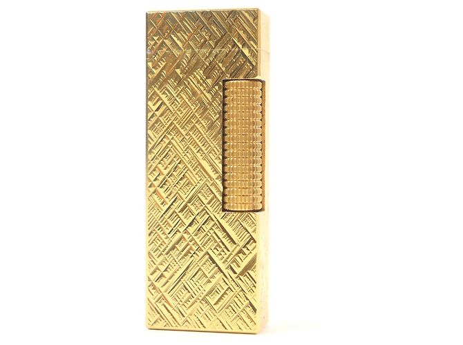 Alfred Dunhill Dunhill Crosscut Square Lighter Golden