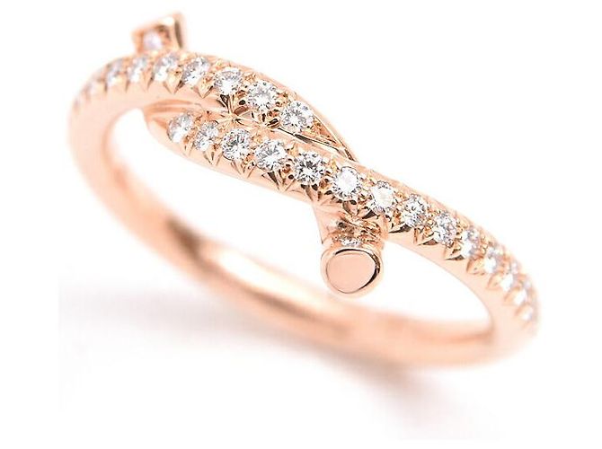 Cartier Entrelacés 750PG Diamond Ring Size 50 Pink