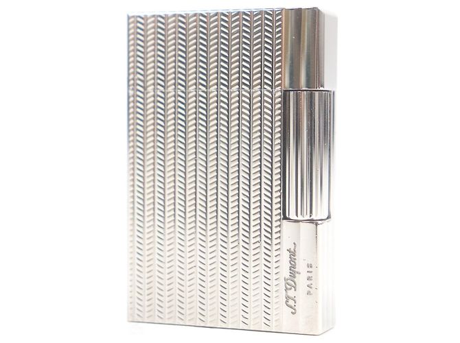 Autre Marque Dupont Gatsby Herringbone Pattern Silver Lighter Silvery