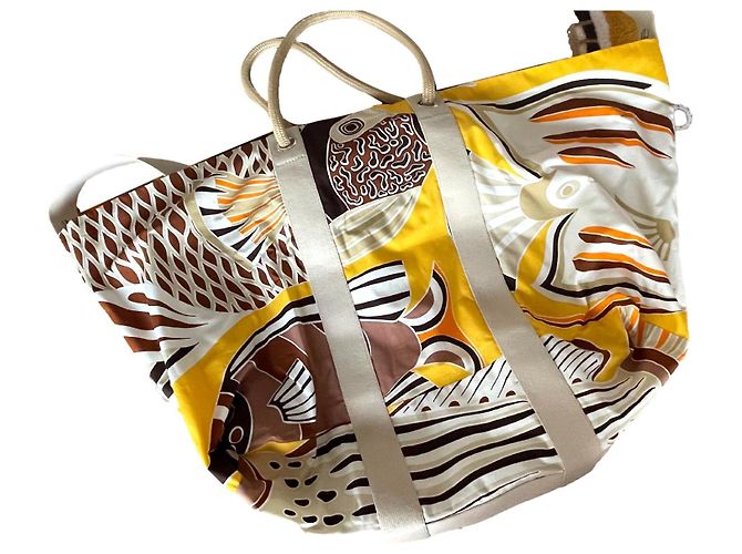 Hermès Bolsa de Praia Traffic Jam Amarelo