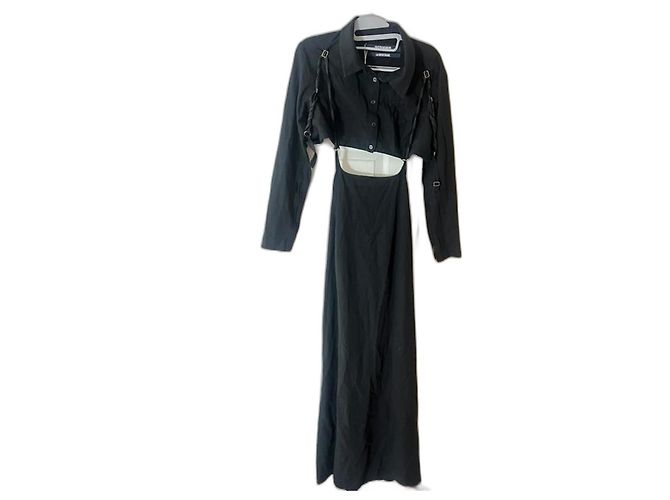 Vestido largo Jacquemus de lino negro