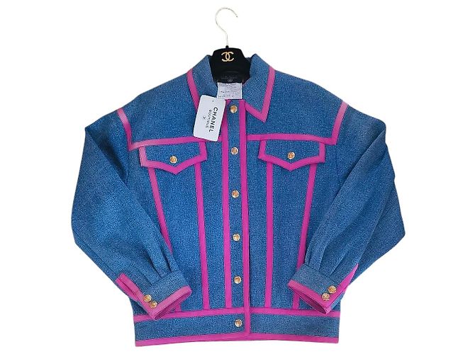 Chanel Collection Jacket Pink Blue