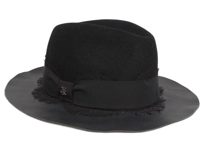 Cappello nero in lana e pelle The Kooples