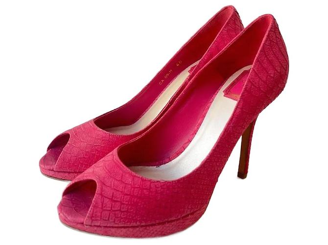 Christian Dior High Heels aus Pythonleder Rosa Pink