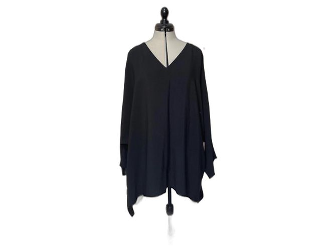 Capa negra con capucha Courreges Negro Blanco roto