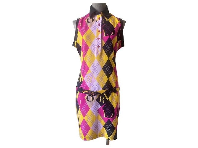 Dior Argyle Polo Dress Multicolore Cotton Multiple colors