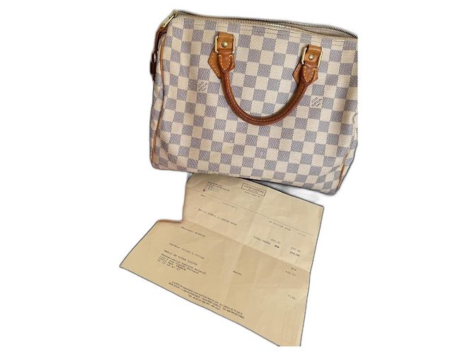 Louis Vuitton Speedy 30 Handtasche Beige Leder