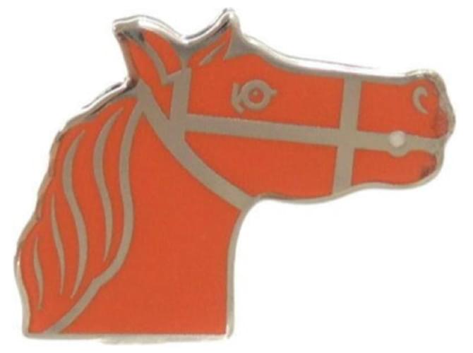 Hermès Cadrege Metal Orange Scarf Ring  ref.2433200