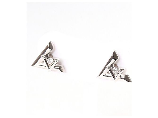 Boucles d'oreilles en or blanc et diamants LV Volt One de Louis Vuitton Doré