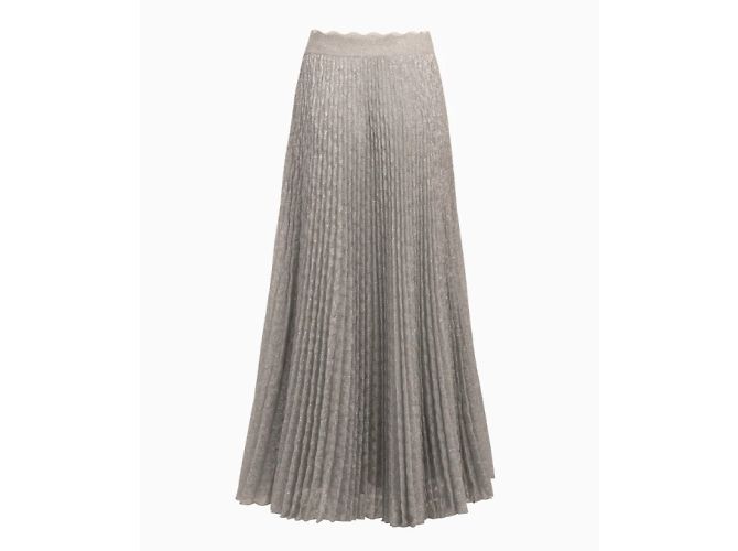 Falda Missoni, Modelo Plisada Plateada de los 90 Plata