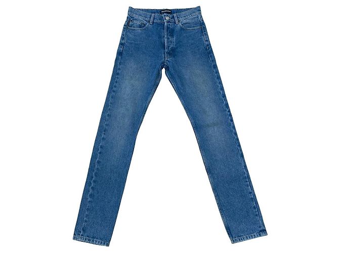 Pantalones de denim de algodón Balenciaga Azul