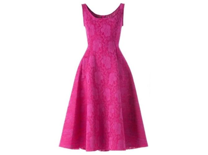 Fuchsia Spitzenkleid von Lanvin – Neu mit Etiketten Pink