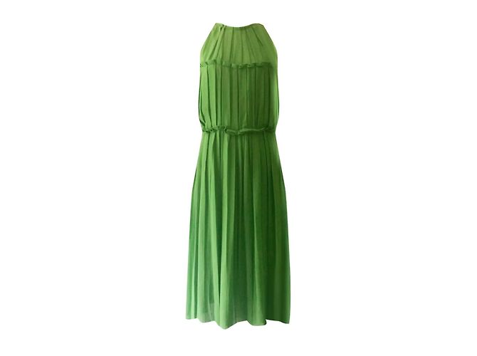 Grünes plissiertes Kleid von Bottega Veneta