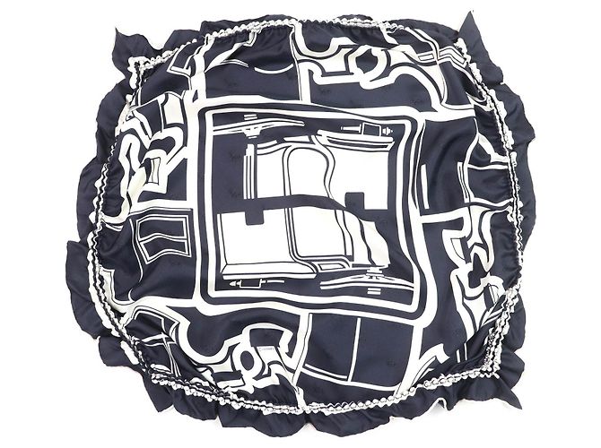 Bufanda de seda COUPES TATTOO de Hermès Azul Azul marino