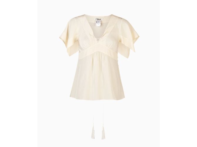 Top Chloé, Modell Seide Elfenbein FW2004 von Phoebe Philo Weiß
