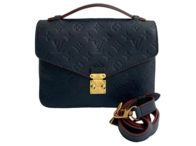 Pochette Metis Louis Vuitton Azul marinho Couro  ref.2439027