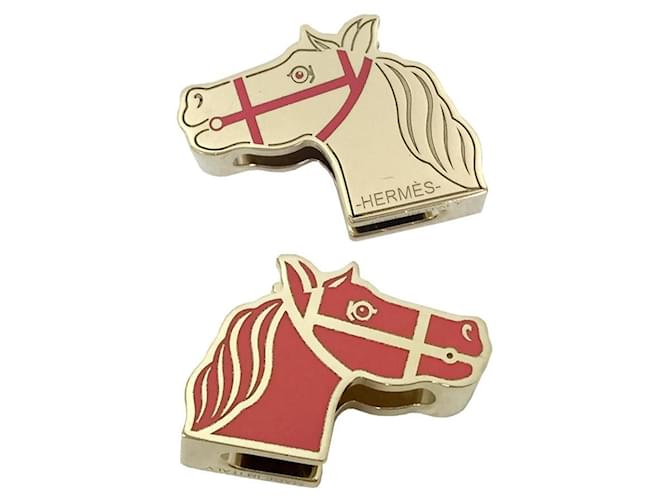 Ring Écharpe Cadrege Twilly d'Hermès Anneau Rose Doré  ref.2439245