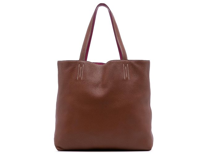 Hermès Bolsa Double Sens 36 em Clemence Marrom