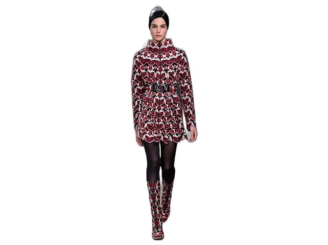 Saia Alaïa, modelo caleidoscópico FW2017-2018 Vermelho Bordeaux