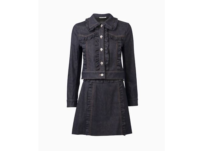 Conjunto Miu Miu, modelo Mini Uniform FW2016 de Miuccia. Azul