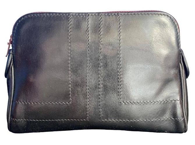 LANVIN, vintage leather clutch Black