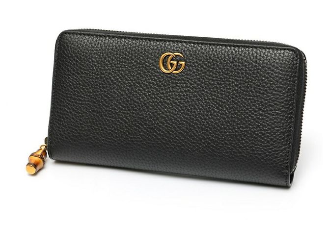 Gucci Bamboo Zip Around Wallet Black